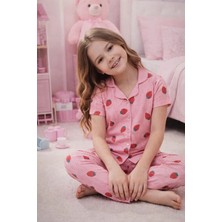 Pemilo Kız Çocuk 4002 Kısa Kol % 100 Pamuk Pijama Takımı