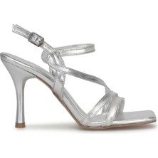 Ayakkabı Fuarı Elit MST1354M Kadın Klasik Topuklu Ayakkabı Gümüş