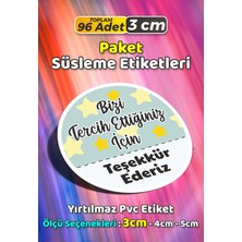 Sb Store Teşekkürler Paket Süsleme Etiketi Model 69 - 96 Adet 3cm