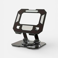 Ticimark Döner Tablet Standı, 360° Dönebilen ve Katlanabilir Tasarımlı Ayarlanabilir Tutucu, Siyah, Ofis, Eğlence ve Çalışma Için