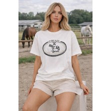 Baskı Detaylı Beyaz T-Shirt