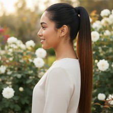 Dua Giyim Fiber Sen Sihirli At Kuyruğu / Siyah / Karamel Ombreli