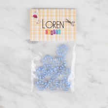 MidasTech Loren Crafts 8 Li Şeffaf Mavi Düğme - 29