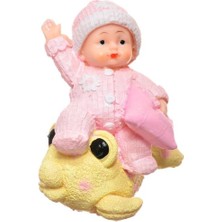 Biishe® Decotown Hediyelik Sevimli Pembe Bebek Biblo Polyester Süs Eşyası