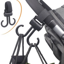 MidasTech  2li Bebek Arabasına Uyumlu Cırtlı  Eşya Taşıma Aparatı 360 Derece Dönebilen Plastik Kanca