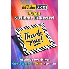 Sb Store Thank You Ambalaj Hediye Paket Süsleme Etiketi Model 64 - 96 Adet 3cm
