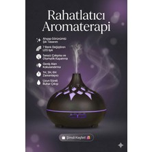 MidasTech Aroma Difüzör Gece Işığı 7 LED Desenli Nemlendirici Kumandalı Buhar Makinesi 550 ml