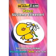 Sb Store Civciv Temalı Paket Süsleme Etiketi Model 67 - 96 Adet 3cm