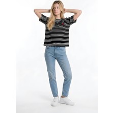 Siyah Çizgili T-Shirt