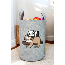 Ticimark Unisex Tembel Panda Bebek Çocuk Odası Düzenleyici Saklama Kutusu Oyuncak Kirli Sepeti 50X40 cm