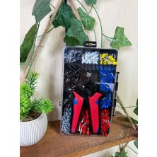 Ctr Ticaret Profesyonel Yüksük Sıkma Pensesi Seti - 0.25-10MM² Izoleli Kablo Ucu Sıkma Terminal Kiti + 1200 Adet Yüksük