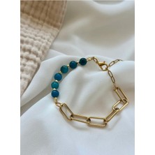 Schipha Apatit Doğal Taş Çelik Bileklik