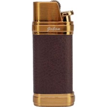 Feyza Design Şık Metal Tasarım Deri Çakmak, Puro ve Gazlı Kullanım Için