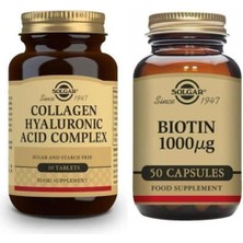 Solgar Hyaluronic Acid Collagen Complex 30 Tablet+ Biotin 1000 Mcg 50 Kapsül