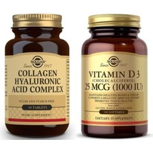 Solgar Hyaluronic Acid Collagen Complex 30 Tablet + Vitamin D3 1000IU 100 Kapsül