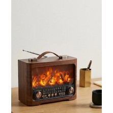 Nuveden Ieg™ LED Şömine Efektli Kablosuz Hoparlör Bluetooth Radyo USB Tf Kart Destekli NVDN-TKNRS34