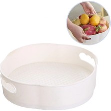 Biishe® 360 Derece Dönebilen Mekanizmalı Yuvarlak Tepsi Formlu Sunum ve Servis Organizer Tablası