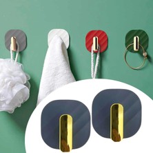 Biishe®  2li Yapışkanlı Retro Askılık Dolap Kapak Kulpu Gri