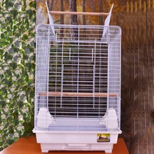 EuroGold Storozal Papağan Kafesi Açilir Çatili Beyaz 40,5X40,5X59,5 cm x 1 Adet