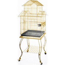 EuroGold Storozal Sehpalı Papağan Kafesi Gold (51 x 51 x 139)