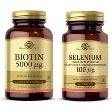 Solgar Biotin 5000 Mcg 50 Kapsül+ Selenium 100 Tablet