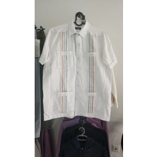 Erkek Nakış Detay Kısa Kollu Gömlek