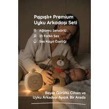 Budizzz Plus 33 Sesli Ağlama Sensörlü Bebek Beyaz Gürültü Cihazı | Uyku Arkadaşı Ayıcık