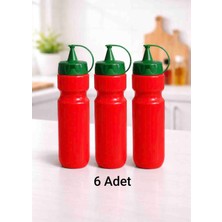 Herevin 6'lı Sıkma Sos Şişesi 660 ml Plastik Sosluk Seti Akıtmaz Kapaklı Ketçap Mayonez Sos Şişesi Mutfak ve Restoran Kullanımı