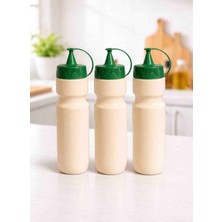 Herevin 3'lü Sıkma Sos Şişesi 660 ml Plastik Sosluk Seti Akıtmaz Kapaklı Ketçap Mayonez Sos Şişesi