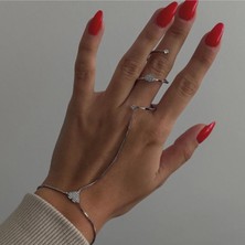 Kalp Detaylı Yüzüklü Silver Şahmeran