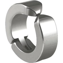 Nexgen Erkek Küpesi - 1 Adet Çelik Kıstırmalı Küpe Paslanmaz Atmaz Çelik Gümüş Renk Küpe