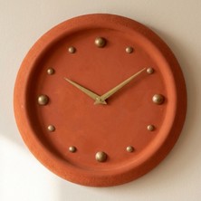 Tabart Sovo Beton Duvar Saati 28 cm – Minimal Modern Dekoratif Saat (Kırmızı)