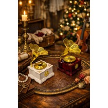 Seymen Bıçakçılık 2’li Gramofon Tasarımlı Nostaljik Müzik Kutusu – Dekoratif Vintage Kurmalı Müzik Kutusu Seti