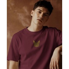 Muhtar Store Erkek Tekir Kedi Baskılı Oversize Tişört – Minimal Tabby Cat Tasarım