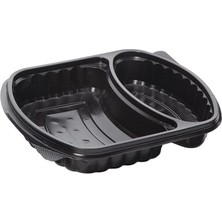 Home 2 Bölmeli Kapaklı Servis Seti – Siyah 50 Adet