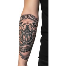Tattoo Gerçekçi La Vida Loca Pitbull Köpek Model Geçici Kol Bacak Geçici Sticker Yapıştırma Dövme