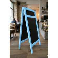 Veo Store Ahşap Ayaklı Menü Panosu - Çift Taraflı Tebeşir Tahtası - Kafe Restoran Tipi Kara Tahta (100X50CM)
