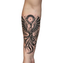 Tattoo Gerçekçi Ankakuşu Model Geçici Kol Bacak Geçici Sticker Yapıştırma Dövme