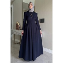Rabia Şamlı Rose Elbise Lacivert