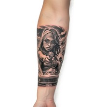 Tattoo Gerçekçi Lady Gangstar Model Geçici Kol Bacak Geçici Sticker Yapıştırma Dövme