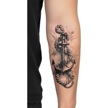 Tattoo Gerçekçi Denizci Çapa Model Geçici Kol Bacak Geçici Sticker Yapıştırma Dövme