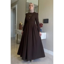 Rabia Şamlı Rose Elbise Acı Kahve
