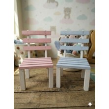 Veo Store 2'li Çocuk Sandalye Seti - Ahşap Montessori Tasarım - Pembe & Mavi Çocuk Odası Aktivite Sandalyesi