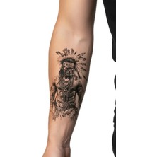 Tattoo Gerçekçi Kızılderili Model Geçici Kol Bacak Geçici Sticker Yapıştırma Dövme