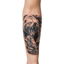 Tattoo Gerçekçi Vahşi Ayı Model Geçici Kol Bacak Geçici Sticker Yapıştırma Dövme