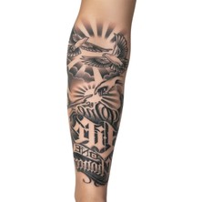 Tattoo Gerçekçi Memonto Mori ve Kuşlar  Model Geçici Kol Bacak Geçici Sticker Yapıştırma Dövme