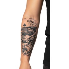 Tattoo Gerçekçi Şans ve Savaş Model Geçici Kol Bacak Geçici Sticker Yapıştırma Dövme
