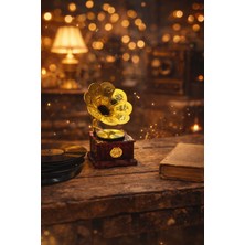 Seymen Bıçakçılık Gramofon Tasarımlı Nostaljik Müzik Kutusu – Dekoratif Kurmalı Vintage Müzik Kutusu