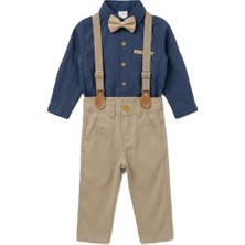 Teryy Erkek Çocuk Bayramlık Papyonlu Askılı Pantolon Takım Pamuklu Özel Gün Kombini 1-4 Yaş