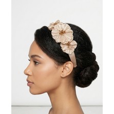 Zelice Tasarım Çiçek Güzeli Model Taç Bej